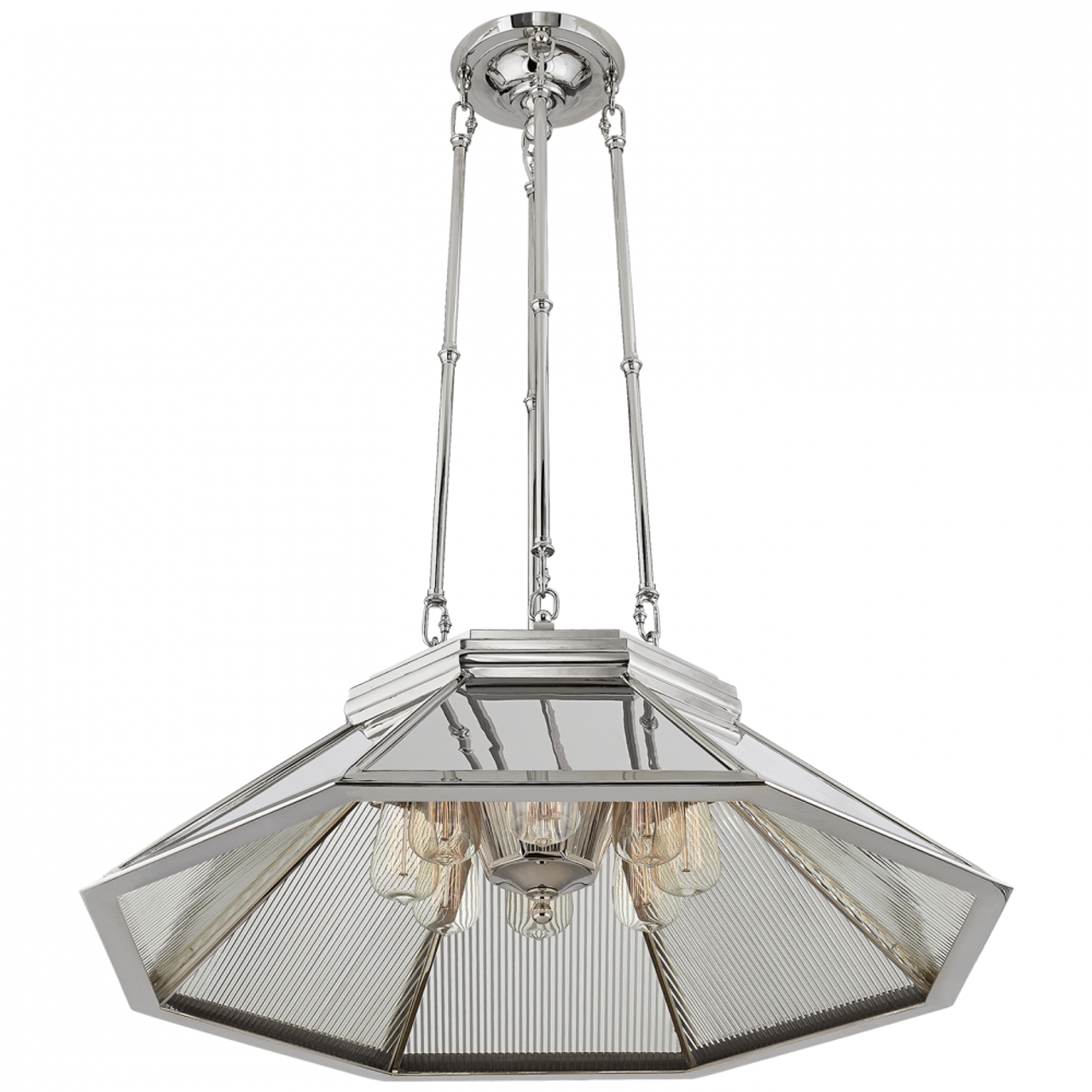 Rivington Medium Eight-Paneled Chandelier - Polished Nickel