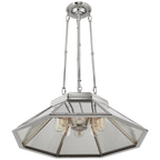 Rivington Medium Eight-Paneled Chandelier - Natural Brass