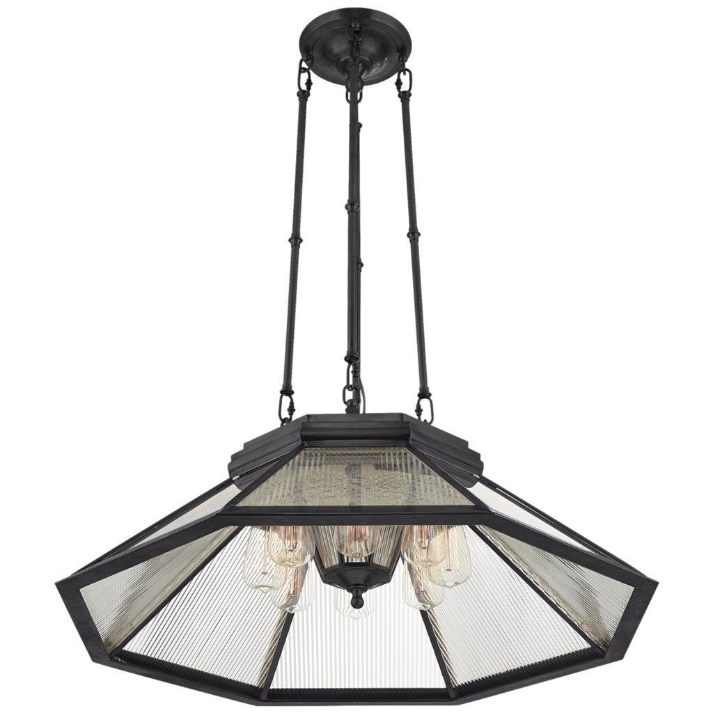 Rivington Medium Eight-Paneled Chandelier - Bronze