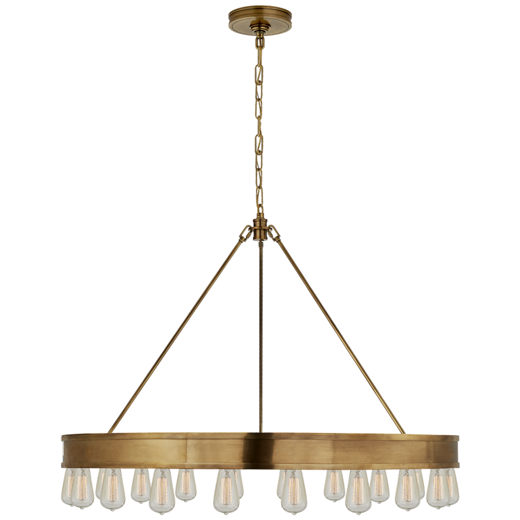 Roark 30" Modular Ring Chandelier - Natural Brass