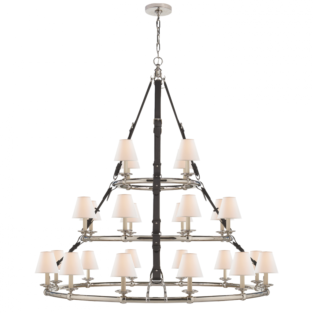 Westbury Triple Tier Chandelier - Natural Brass