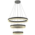 3 Tiered Circles LED Crystal Modern Chandeliers Pendant Light Hanging Lamp