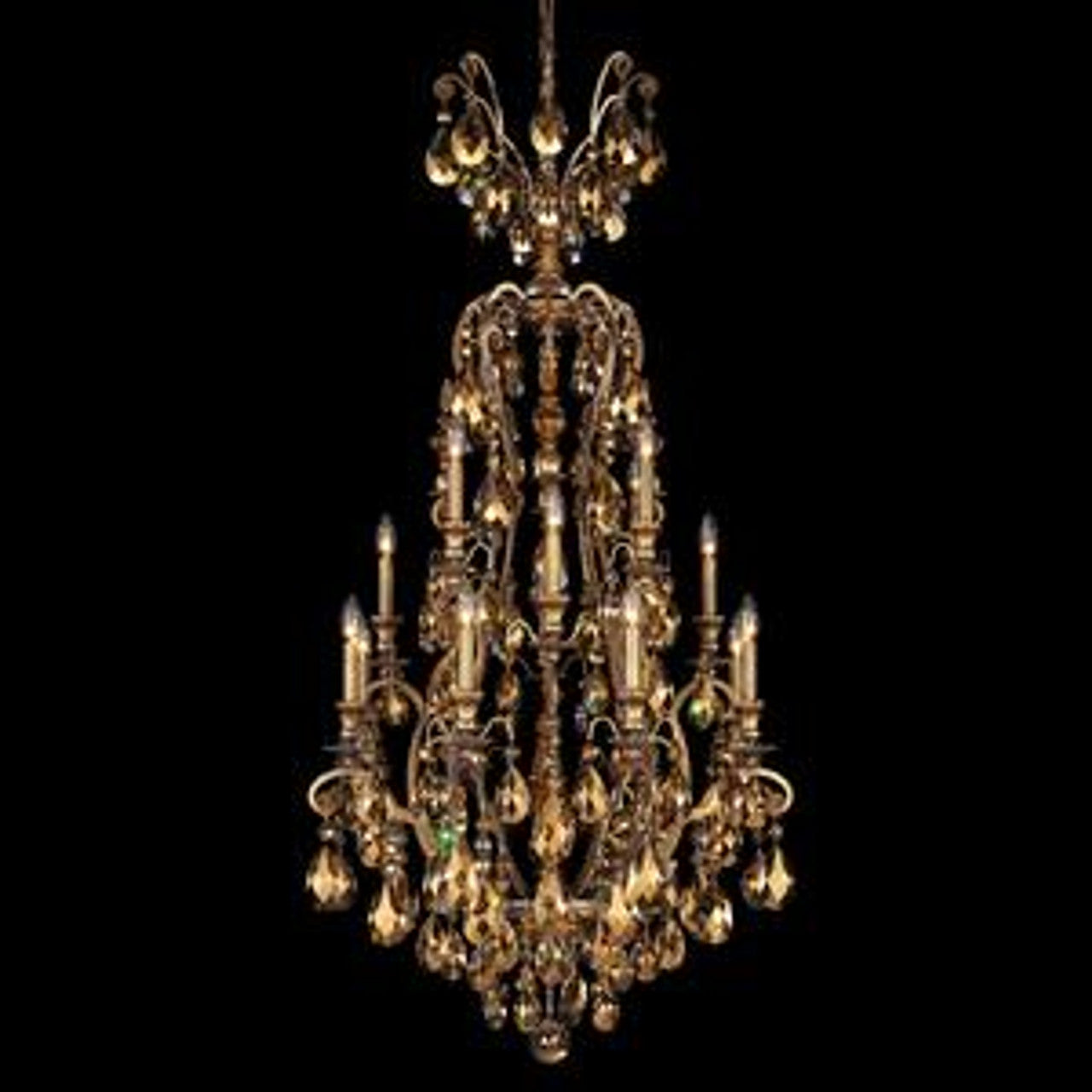 Jasmine Chandelier, 9-Light, Polished Silver, Clear Optic Crystal, 33"W (9679-40CL XXH87)