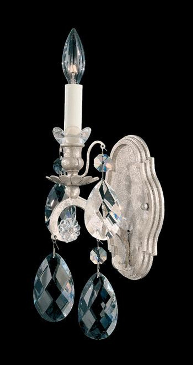 Renaissance Wall Sconce, 3-Light, Antique Silver, Clear Heritage Crystal, 22"H (3762-48 Y9QVT)