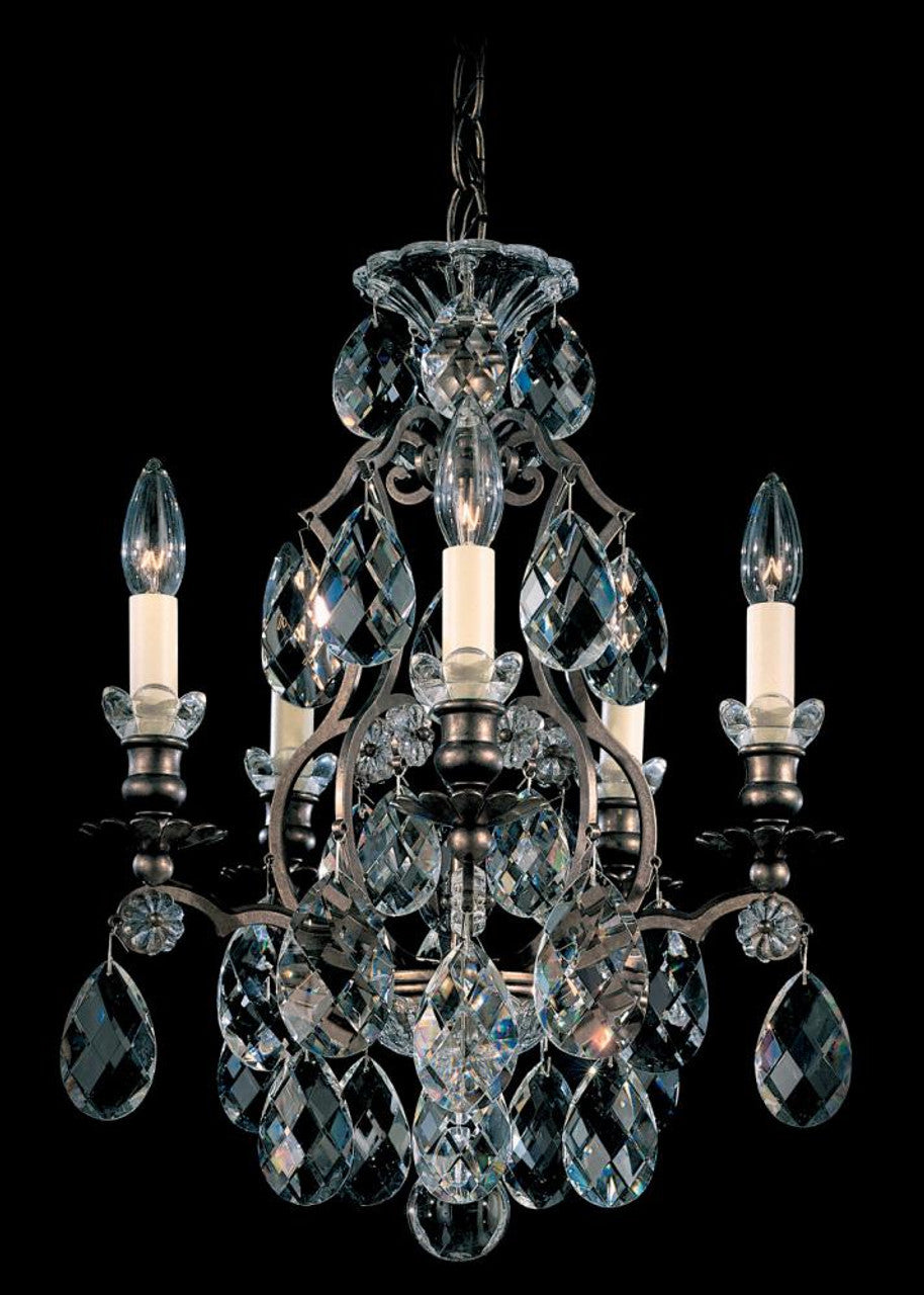 Renaissance Chandelier, 5-Light, Heirloom Gold, Clear Swarovski Crystal, 14.5"W (3769-22S 1813RN)