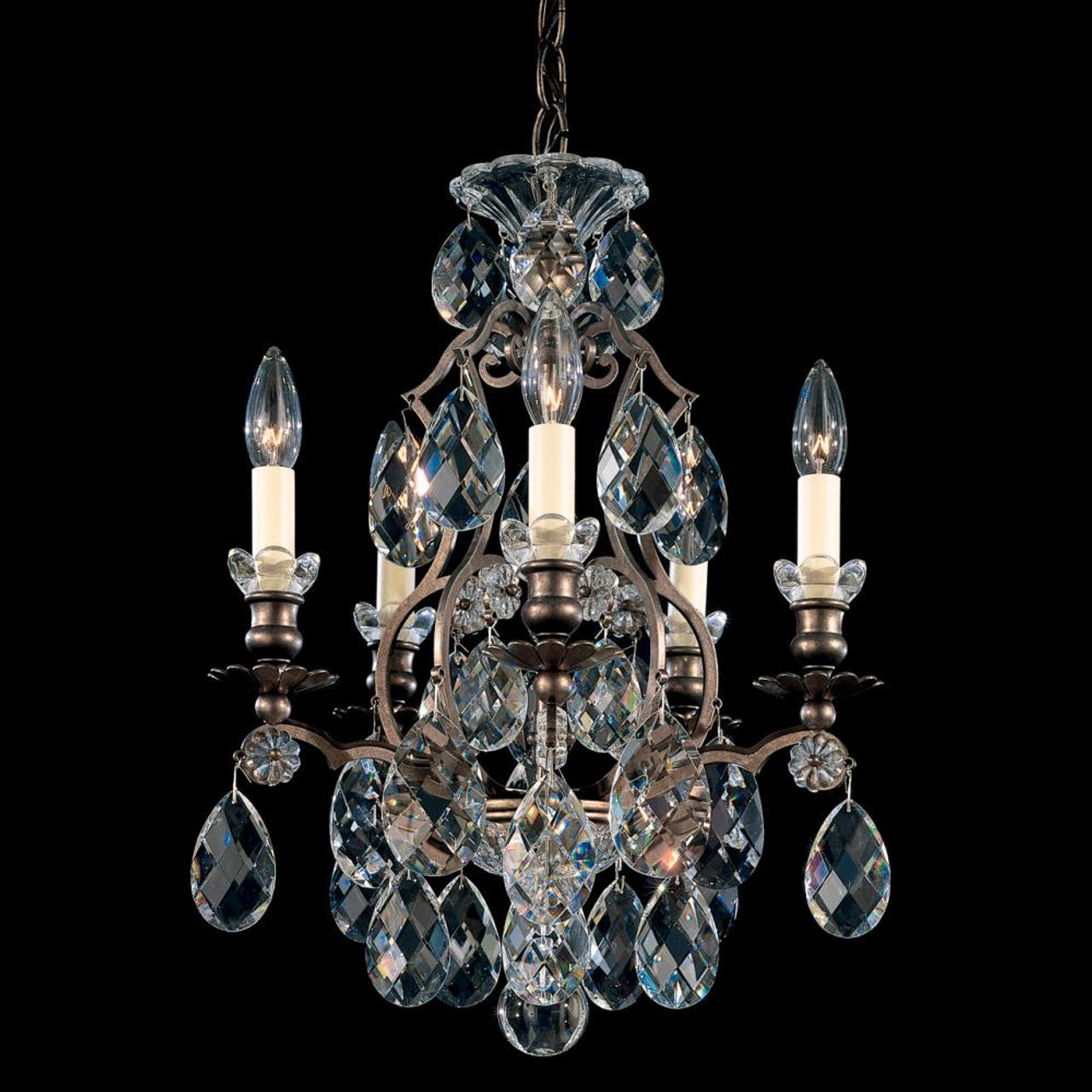 Sarella Chandelier, 8-Light, White, Clear Heritage Crystal, 30"W (RS8308N-06H 1HZQMV)
