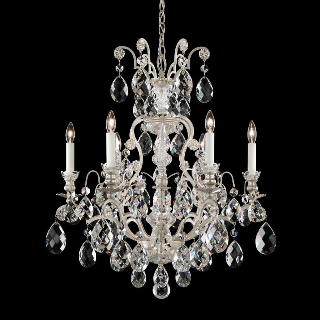 Renaissance Chandelier, 5-Light, French Gold, Clear Swarovski Crystal, 14.5"W (3769-26S 1HZRLT)
