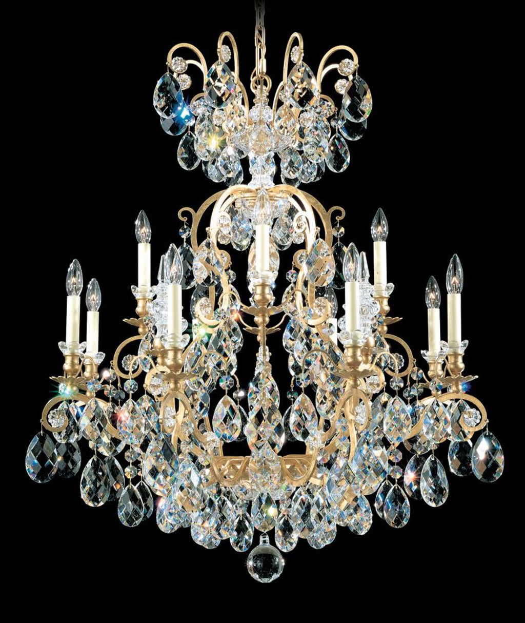 Renaissance Chandelier, 7-Light, Antique Silver, Clear Heritage Crystal, 23.5"W (3770-48 Y9QX0)