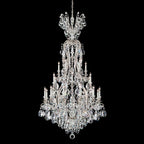 Renaissance Chandelier, 25-Light, Antique Silver, Clear Swarovski Crystal, 36"W (3783-48S 1HZRN0)
