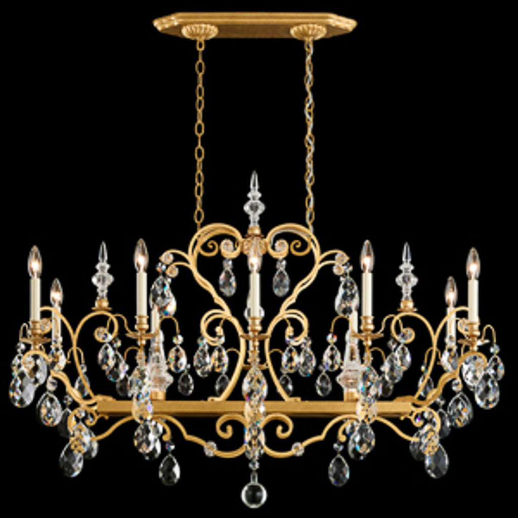 Renaissance Chandelier, 12-Light, Antique Silver, Clear Swarovski Crystal, 46"W (3795N-48S 1J2UAA)