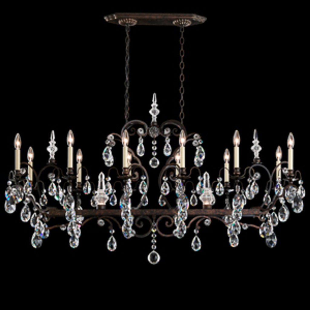 Renaissance Chandelier, 14-Light, Heirloom Bronze, Clear Heritage Crystal, 56"W (3796N-76H 1J2V6X)