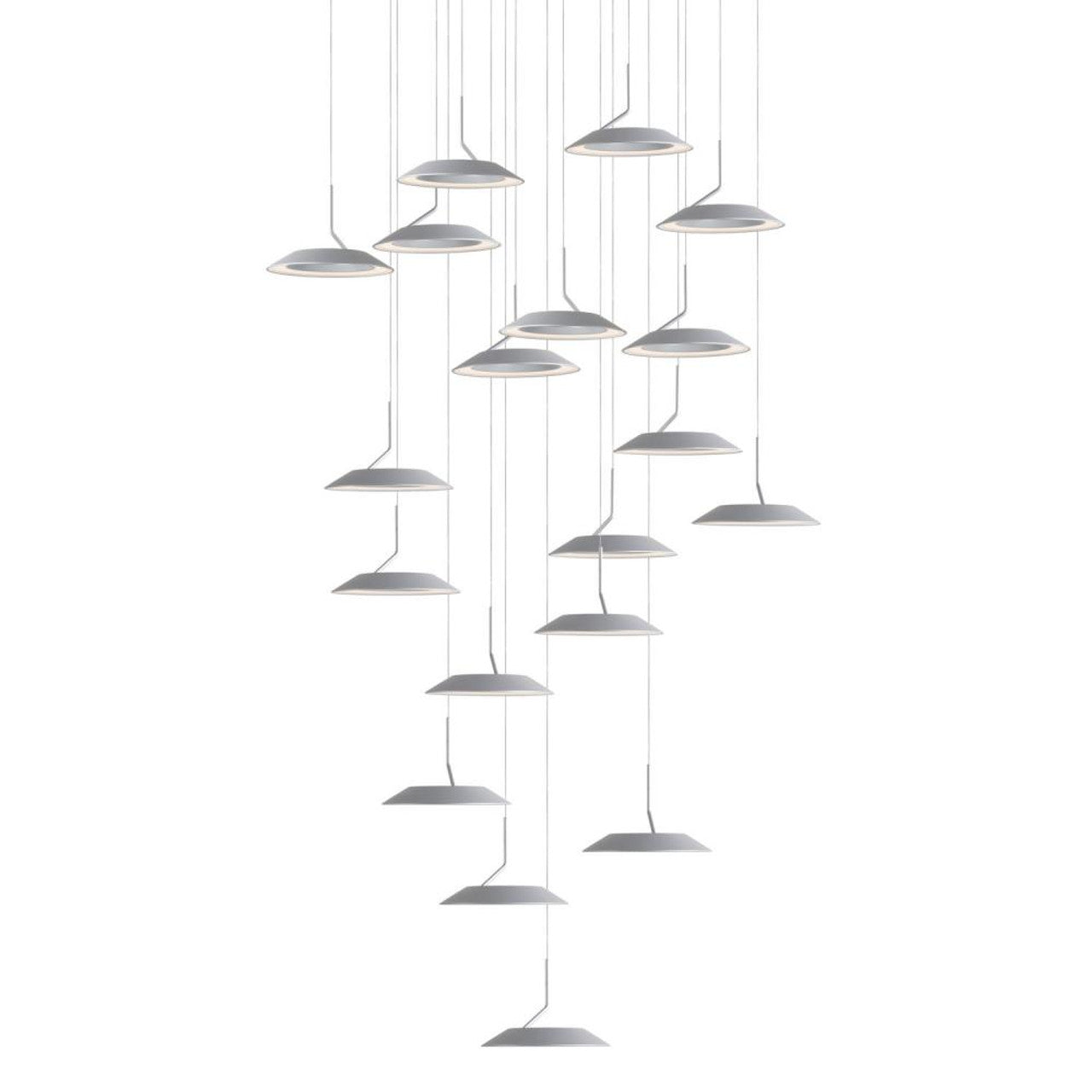 Royyo Pendant, 13-Light, Circular, LED, Chrome, Matte White Canopy, 22"W (RYP-C13-SW-CRM 407UELD)