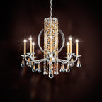 Sarella Chandelier, 8-Light, Polished Stainless Steel, Clear Heritage Crystal, 30"W (RS8308N-401H 1HWUWL)