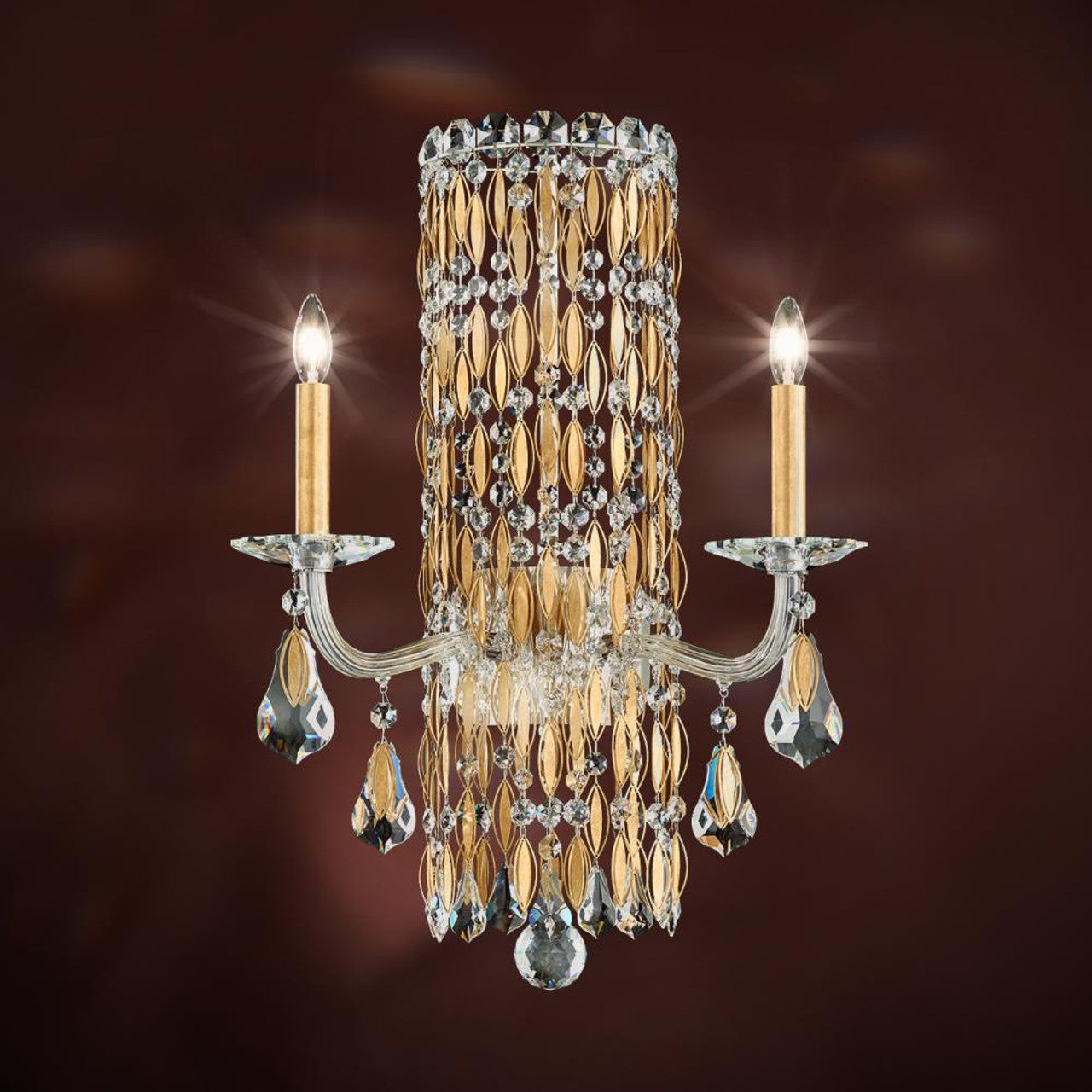 Sarella Wall Sconce, 4-Light, Antique Silver, Clear Swarovski Crystal, 22"H (RS8331N-48S 1HWVTX)