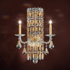 Sarella Wall Sconce, 2-Light, Antique Silver, Clear Heritage Crystal, 23"H (RS8332N-48H 1HWVU3)