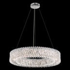 Sarella Pendant, 12-Light, Polished Stainless Steel, Clear Swarovski Crystal, 24"W (RS8343N-401S 1HZXHT)