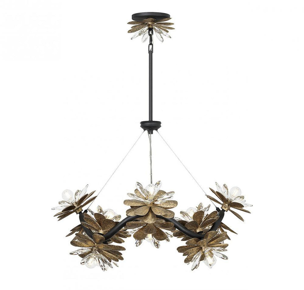 Luna Chandelier, 15-Light, Matte Black, 45"W (1-1868-15-89 ALVNX)