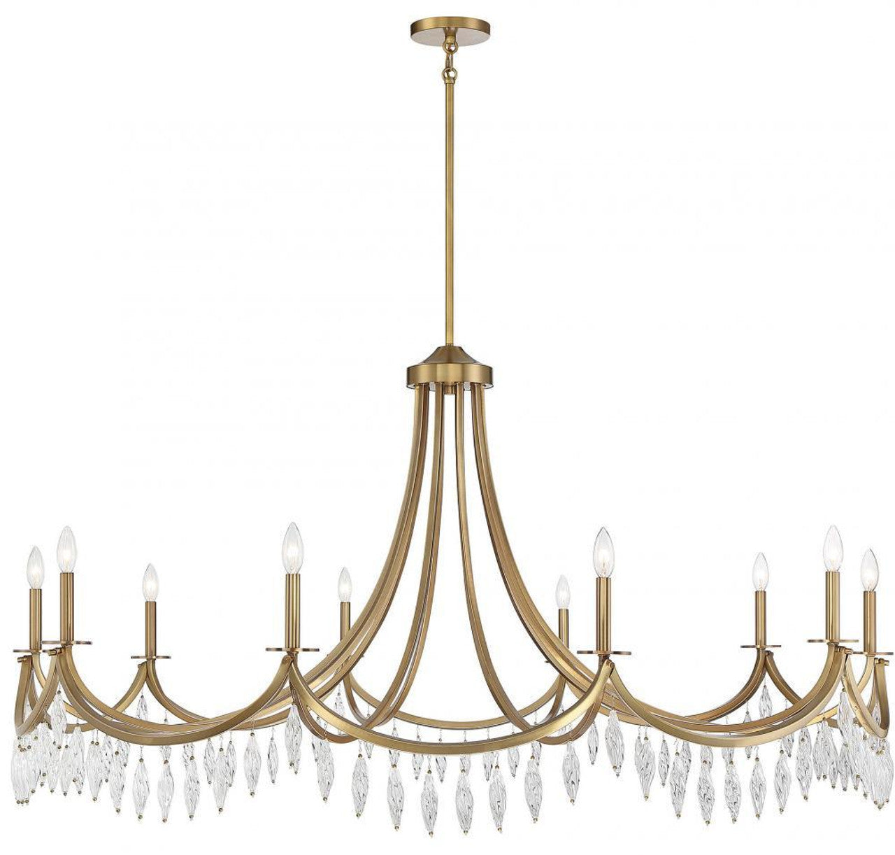 Kameron Chandelier, 10-Light, Polished Nickel, 60"W (1-1805-10-109 AHXX8)