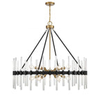 Santiago Chandelier, 12-Light, Matte Black with Warm Brass Accents, 45"W (1-1934-12-143 AHWY1)