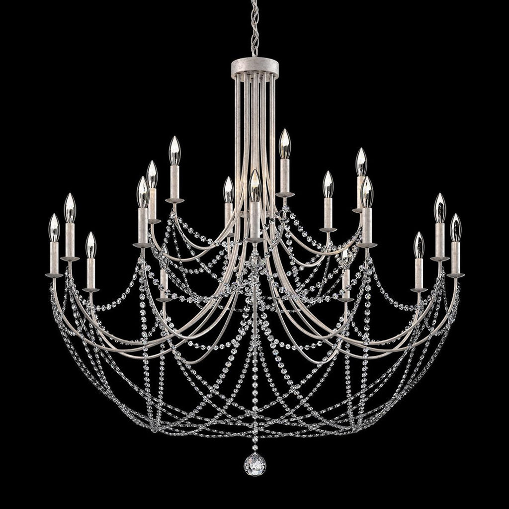 Verdana Chandelier, 18-Light, Black, Clear Optic Crystal  (RJ1018N-51O 1JD433)