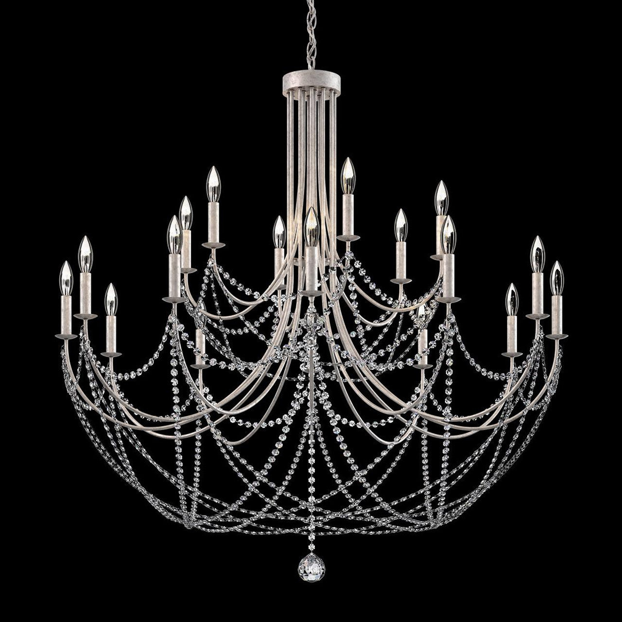 Verdana Chandelier, 18-Light, Black, Clear Optic Crystal  (RJ1018N-51O 1JD433)