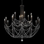 Verdana Chandelier, 18-Light, Black, Clear Optic Crystal  (RJ1018N-51O 1JD433)