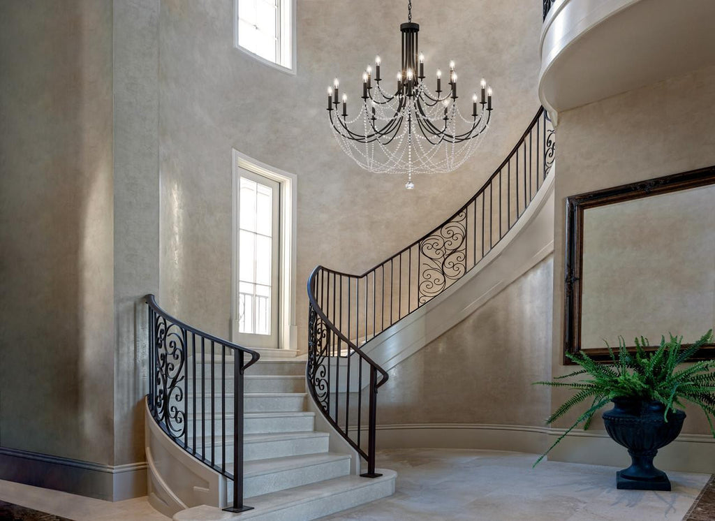 Verdana Chandelier, 18-Light, Heirloom Gold, Clear Optic Crystal (RJ1018N-22O 1JD431)