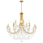 Verdana Chandelier, 18-Light, Heirloom Gold, Clear Optic Crystal (RJ1018N-22O 1JD431)