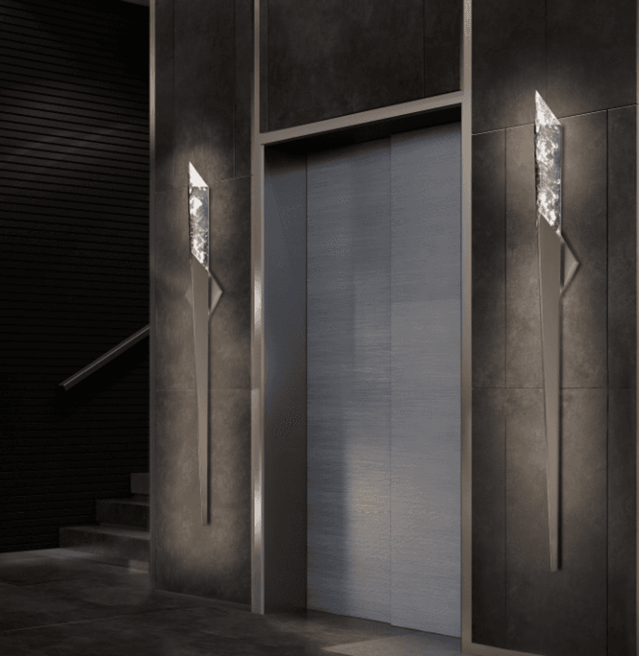 Solitude Wall Sconce, Integrated LED, Antique Nickel, Optic Haze Quartz (BWS31270-AN YUEX014CYZ)