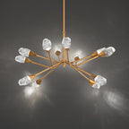 Synapse Chandelier, Integrated LED, Aged Brass, Optic Haze Quartz (BPD32232-AB YUEX014AZX)