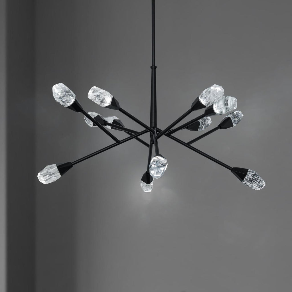 Synapse Chandelier, Integrated LED, Black, Optic Haze Quartz (BPD32232-BK YUEX014AZY)