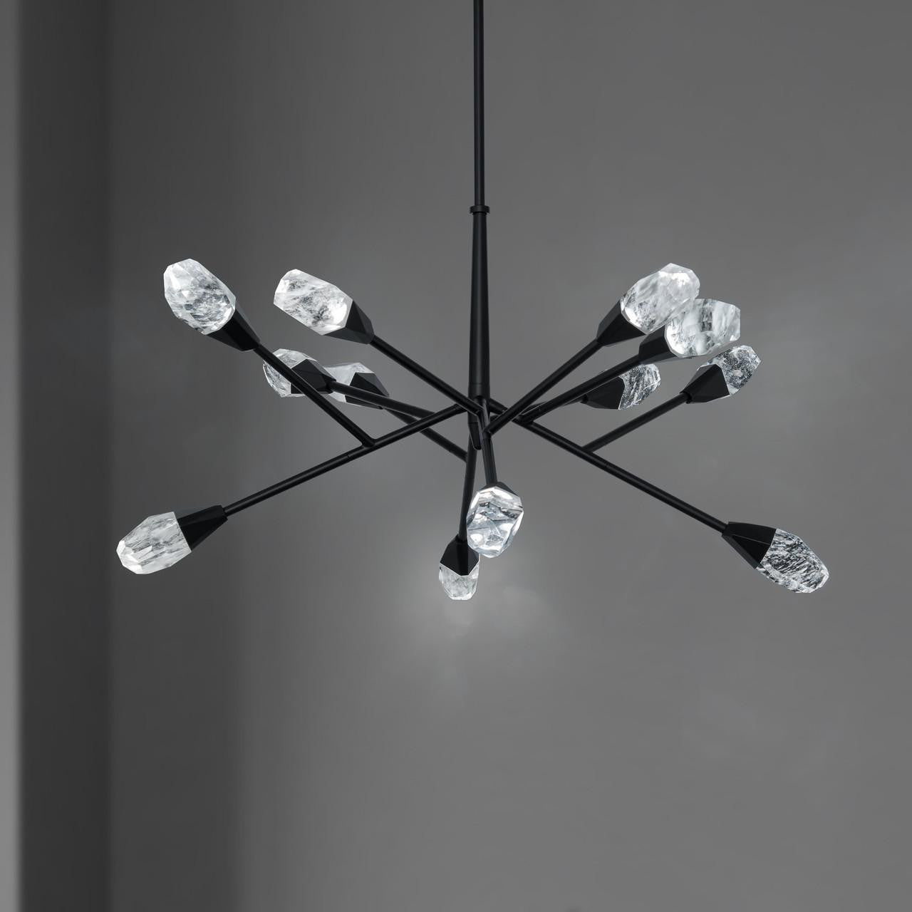 Synapse Chandelier, Integrated LED, Black, Optic Haze Quartz (BPD32232-BK YUEX014AZY)