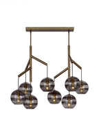 Sedona Double Chandelier, 8-Light, Aged Brass, Transparent Glass Orb, 24.5"W (700SDNMPL2KR 70E7GV0)