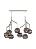 Sedona Double Chandelier, 8-Light, LED, Aged Brass, Transparent Glass Orb, 24.5"W (700SDNMPL2KR-LED927 70E7GV1)