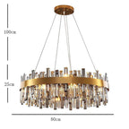 8 Light Modern Crystal Chandelier Industrial Brass Chandelier