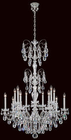 Sonatina Chandelier, 14-Light, Polished Silver, Clear Heritage Crystal, 35"W (ST1952N-40H 1810VA)