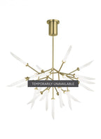 Spur Chandelier, 25-Light, 2-Tier, LED, Aged Brass, Glass, 37.5"W (700SPRFR-LED927 70E7GVP)