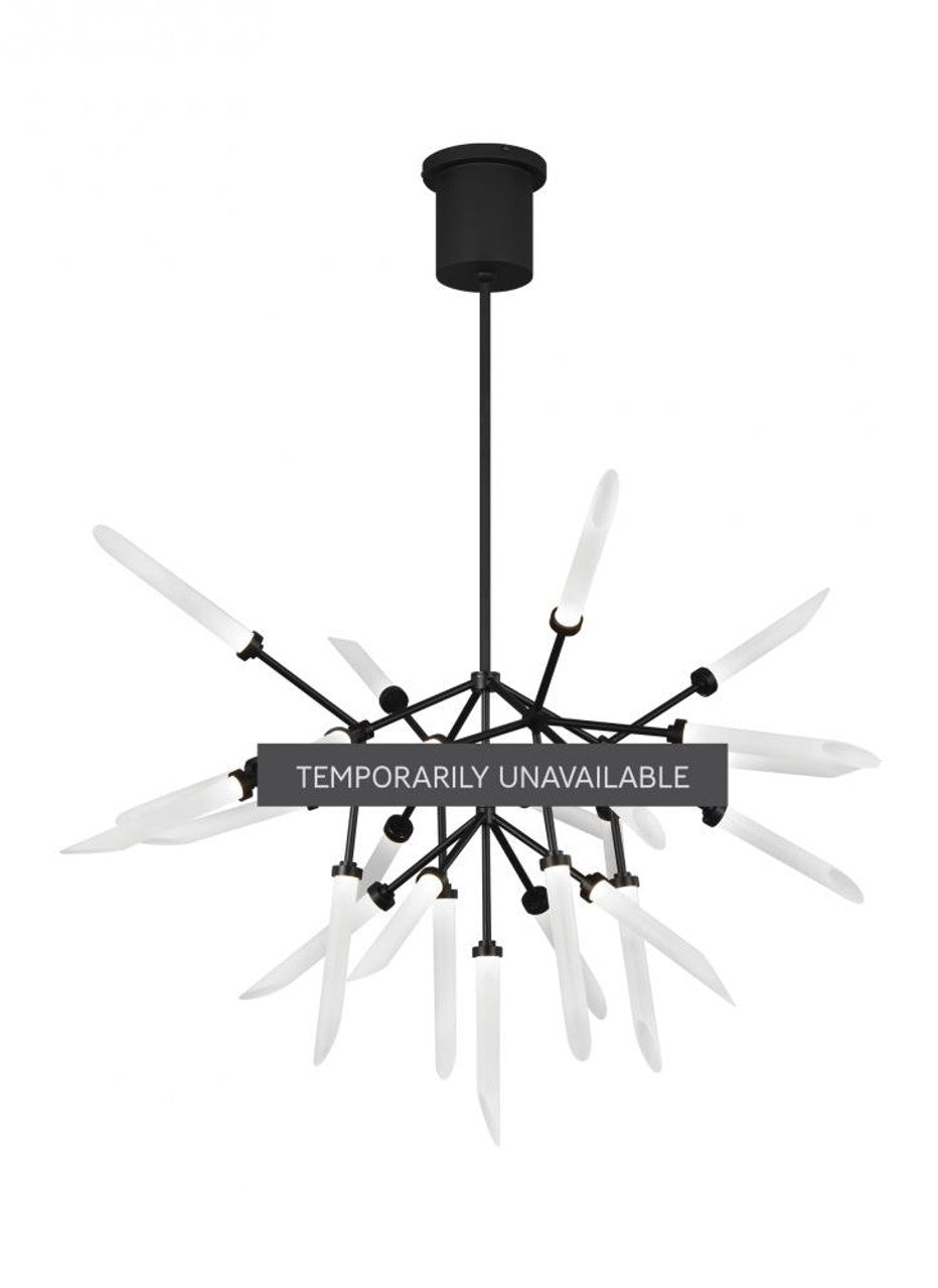Spur Chandelier, 25-Light, 2-Tier, LED, Matte Black, Glass, 37.5"W (700SPRFB-LED927 70PD8XM)