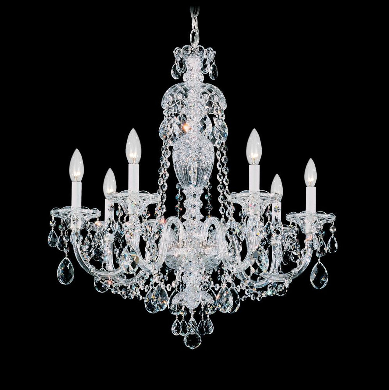 Century Chandelier, 8-Light, Polished Silver, Clear Heritage Crystal, 24"W (1707-40 1A2CH)