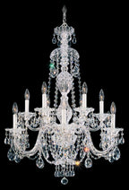 Sterling Chandelier, 12-Light, Polished Silver, Clear Swarovski Crystal, 29"W (2997-40S Y9NX9)