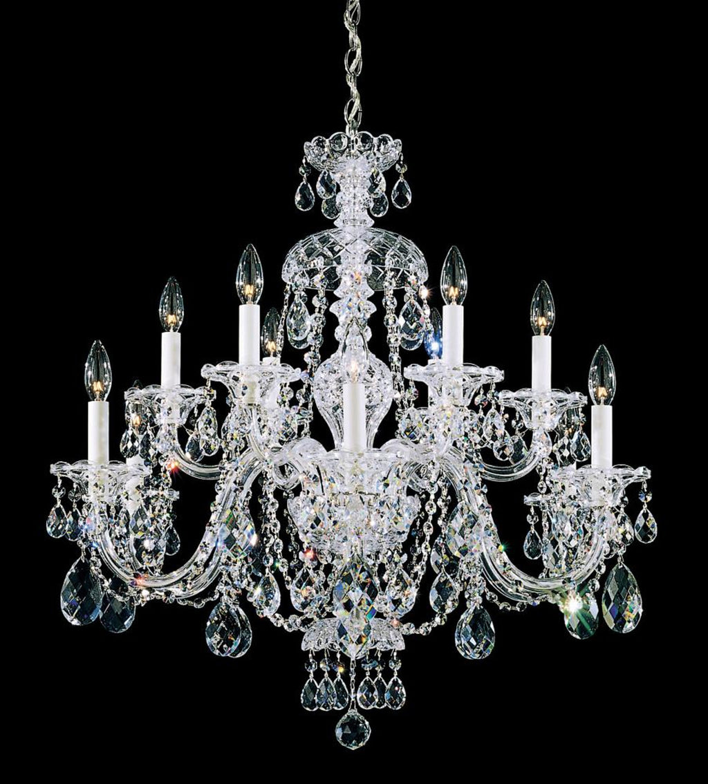 Jasmine Chandelier, 6-Light, Silver, Clear Optic Crystal, 22.5"W (9676-40CL XUKJF)