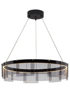 Stratos Chandelier, 1-Light, LED, Black, Transparent Glass, 30.75"W (700STR30KB-LED927 70E7HTX)