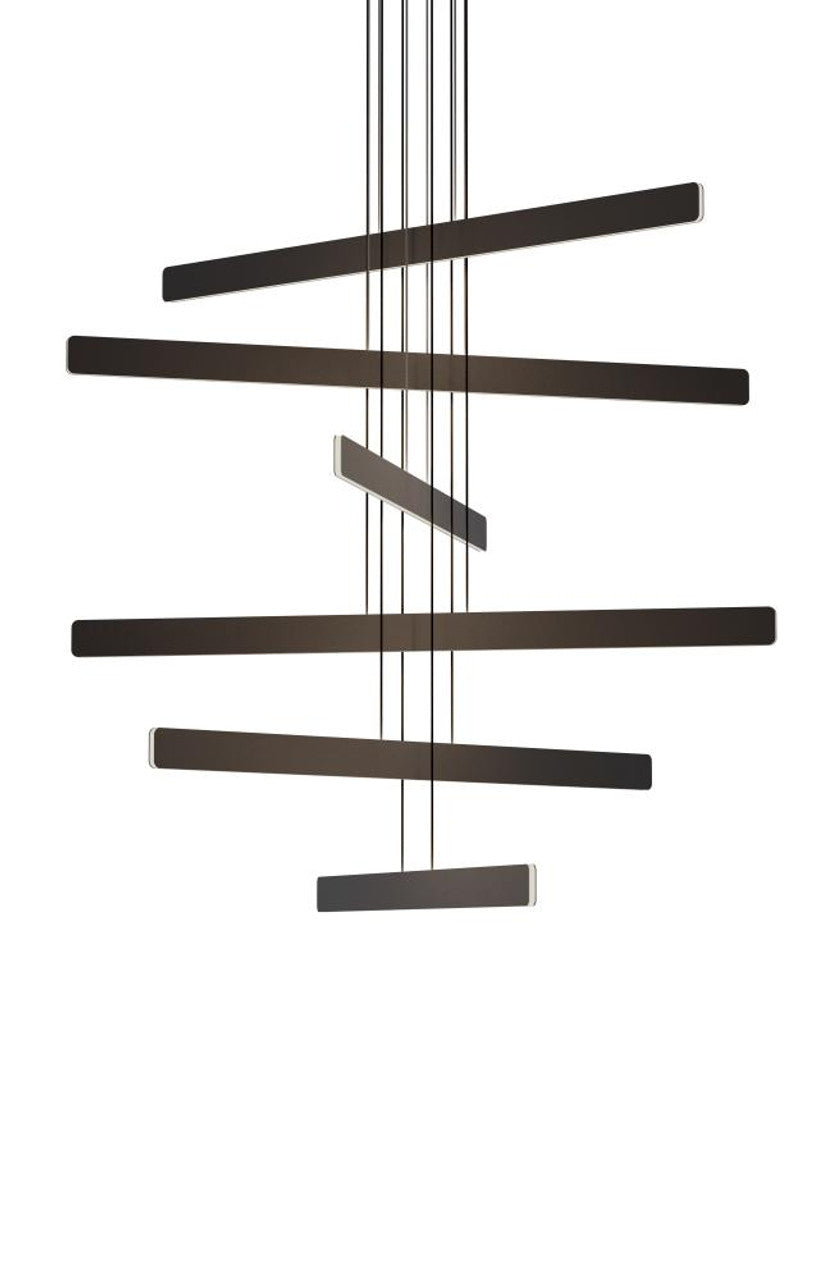 Royyo Pendant, 7-Light, Linear, LED, Chrome, Matte White Canopy, 44"W (RYP-L7-SW-CRM 407UEL0)