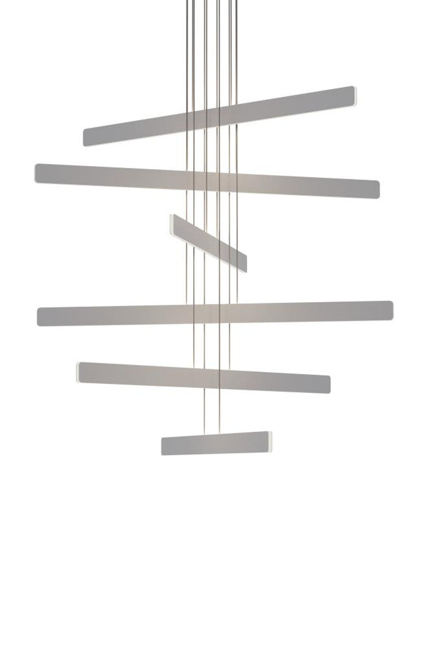 Royyo Pendant, 7-Light, Linear, LED, Chrome, Matte White Canopy, 44"W (RYP-L7-SW-CRM 407UEL0)