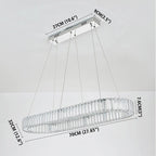Chrome Golden Crystal Clear Beauty Oval Ring Hanging Pendant Chandelier