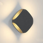 Square LED Waterproof Black Modern Outdoor Wall Lights Fence Post Lights