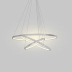 3 Ring Intterweaved Circle Design Pendant Lighting Aluminum Acrylic LED Ceiling Light