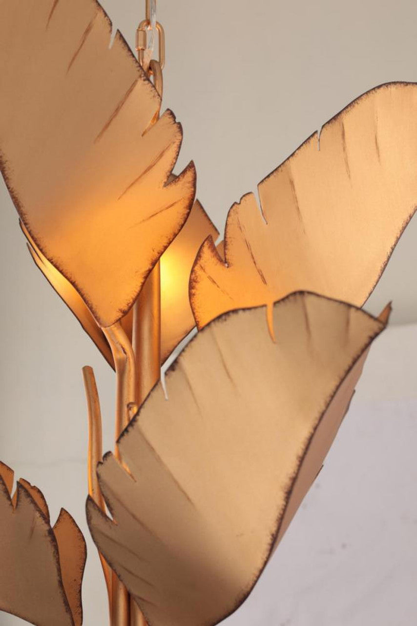 Banana Leaf Chandelier - Gold