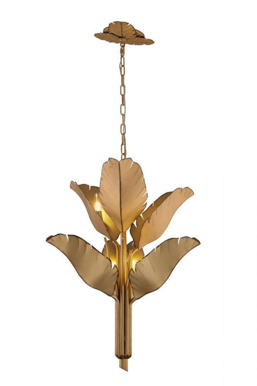 Banana Leaf Chandelier - Gold