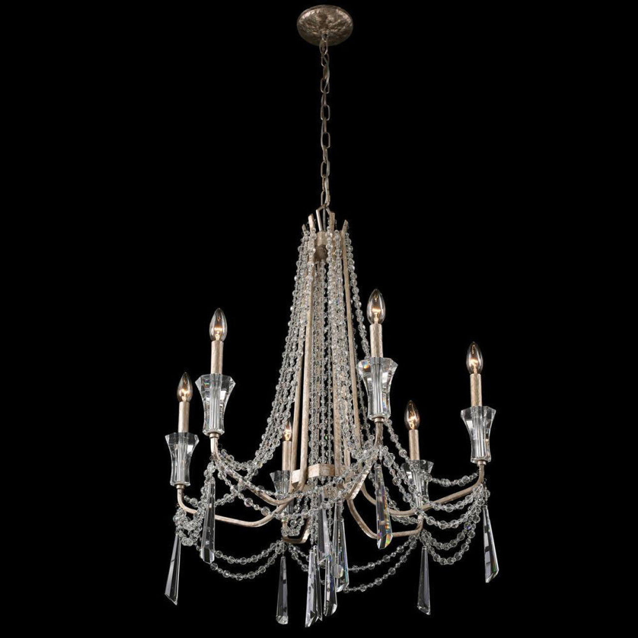 Barcelona 6 Light Chandelier - Transcend Silver